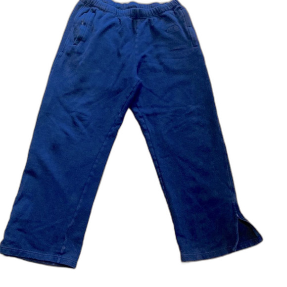 North Face Men's Navy Fleece Zipper Wide Leg Flat front Lounge Sweatpant Size L - Picture 1 of 11